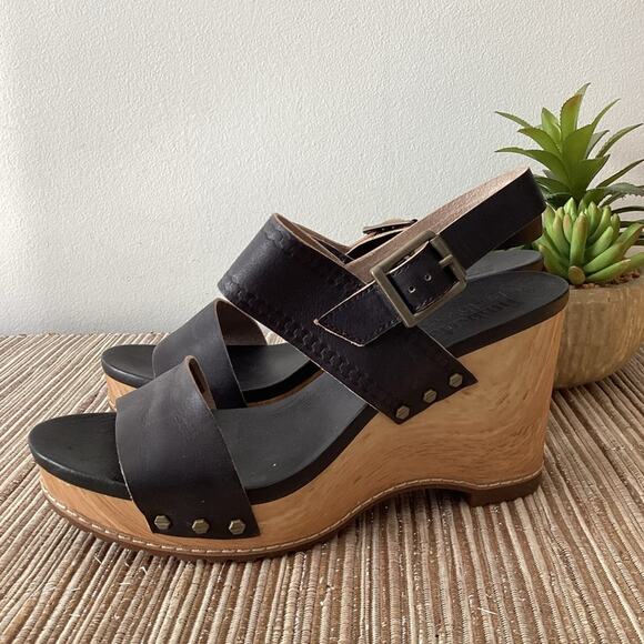 EARTHKEEPERS by TIMBERLAND Leather Strappy Brown Wedge Platform Sandals 6.5 - Picture 2 of 7